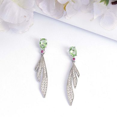 AGP PARIS Silver colored Feather Drop Earrings