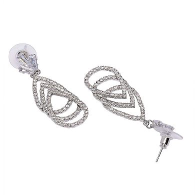 AGP PARIS Gleaming Three-Tiered Diamond Drop Earrings
