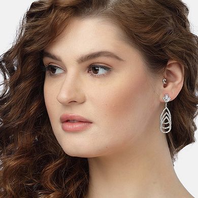 AGP PARIS Gleaming Three-Tiered Diamond Drop Earrings