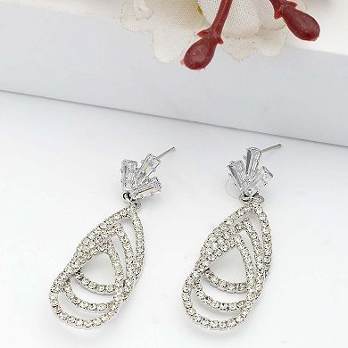 AGP PARIS Gleaming Three-Tiered Diamond Drop Earrings
