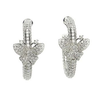 AGP PARIS Diva Collection Dainty Butterfly Zirconia Hoops
