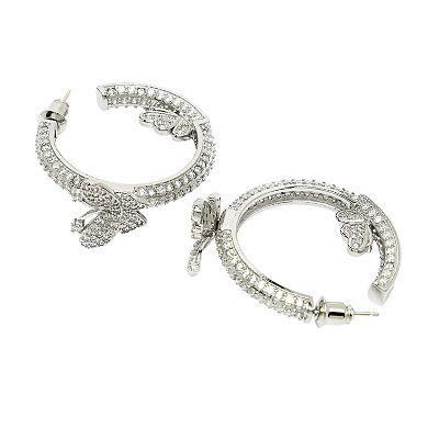 AGP PARIS Diva Collection Dainty Butterfly Zirconia Hoops