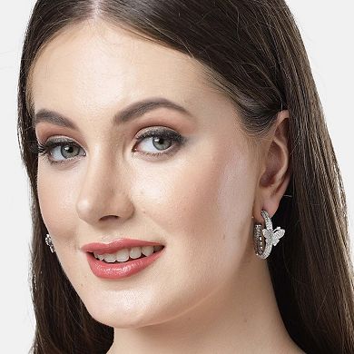 AGP PARIS Diva Collection Dainty Butterfly Zirconia Hoops