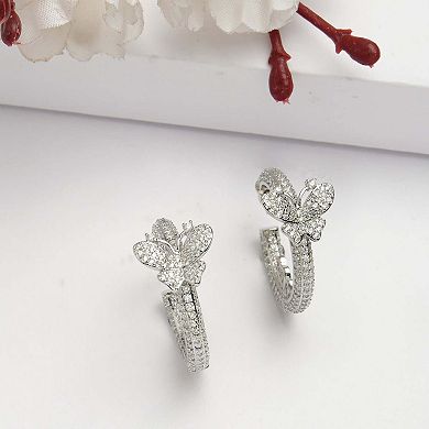AGP PARIS Diva Collection Dainty Butterfly Zirconia Hoops