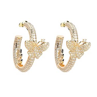 AGP PARIS Diva Collection Dainty Butterfly Zirconia Hoops