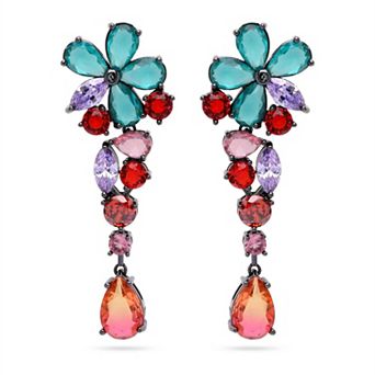 AGP PARIS Multicolored Floral Drop Earrings