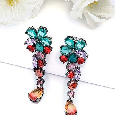 AGP PARIS Multicolored Floral Drop Earrings