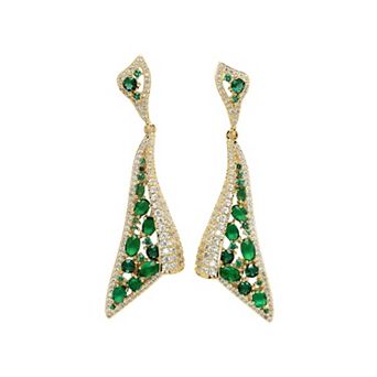 Diva Collection Zirconia Hollow Triangular Dangle Earrings