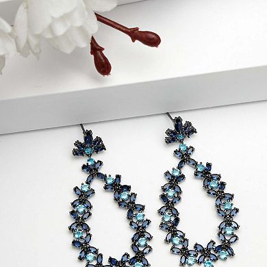 AGP PARIS Diva Collection Dainty Zirconia Floral Drop Earrings