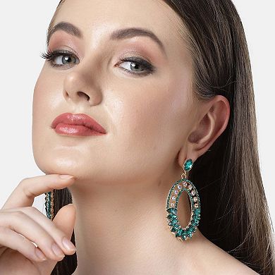 AGP PARIS Diva Collection Green Mosaic Dangle Earrings