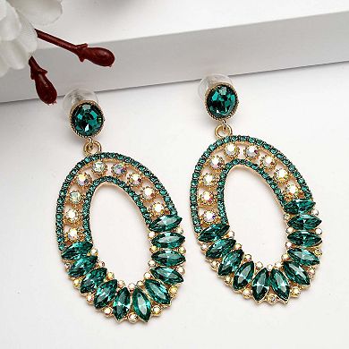 AGP PARIS Diva Collection Green Mosaic Dangle Earrings