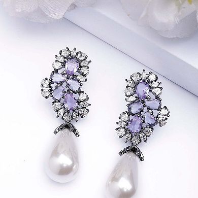 AGP PARIS Elegant Purple Pearl Drop Earring