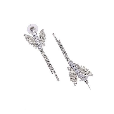 Sparkling Butterfly Dangle Earrings