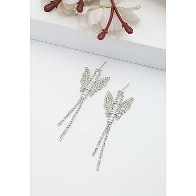 Sparkling Butterfly Dangle Earrings