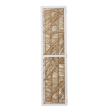 MIDOLA Natural and White 69-in. Woven Water Hyacinth Room Divider