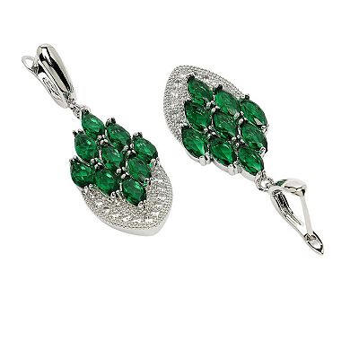 AGP PARIS Diva Collection Peacock Feather Drop Earrings