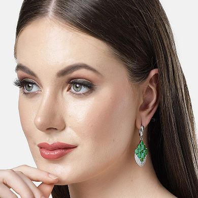 AGP PARIS Diva Collection Peacock Feather Drop Earrings