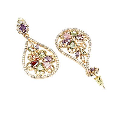 AGP PARIS Diva Collection Vintage Floral Zirconia Earrings