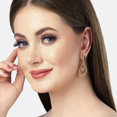 AGP PARIS Diva Collection Vintage Floral Zirconia Earrings