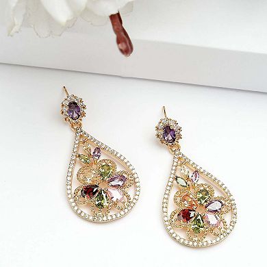 AGP PARIS Diva Collection Vintage Floral Zirconia Earrings