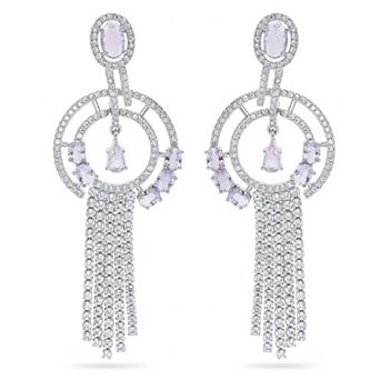 AGP PARIS Geometric Purple Chain Dangle Earrings