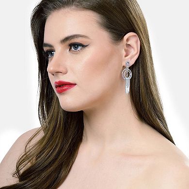 AGP PARIS Geometric Purple Chain Dangle Earrings