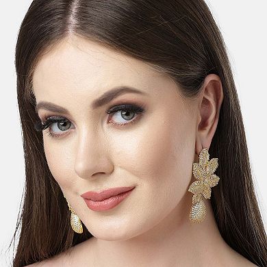 AGP PARIS Diva Collection Cubic Zirconia Petal Drop Earrings