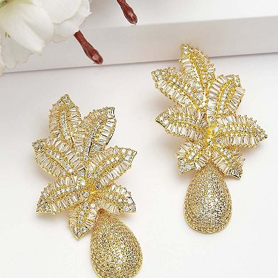 AGP PARIS Diva Collection Cubic Zirconia Petal Drop Earrings