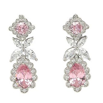 AGP PARIS Diva Collection Beautiful Floral Geometric Zirconia Earrings