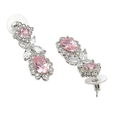 AGP PARIS Diva Collection Beautiful Floral Geometric Zirconia Earrings