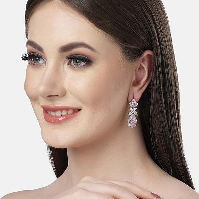 AGP PARIS Diva Collection Beautiful Floral Geometric Zirconia Earrings