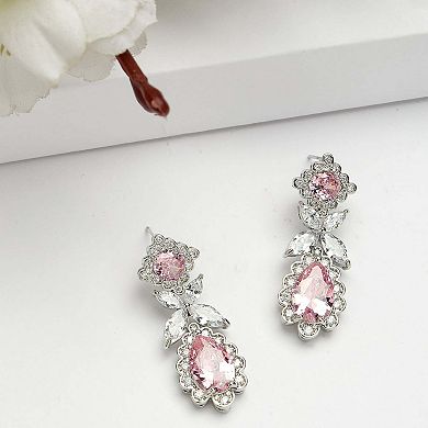 AGP PARIS Diva Collection Beautiful Floral Geometric Zirconia Earrings