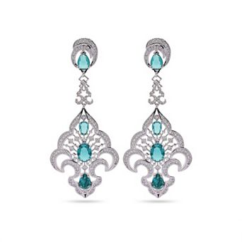 AGP PARIS Contemporary Designer Green Drop Earrings