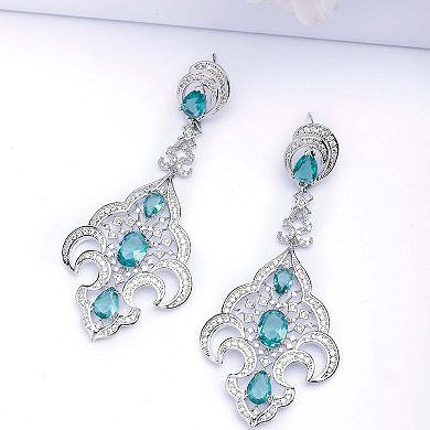 AGP PARIS Contemporary Designer Green Drop Earrings