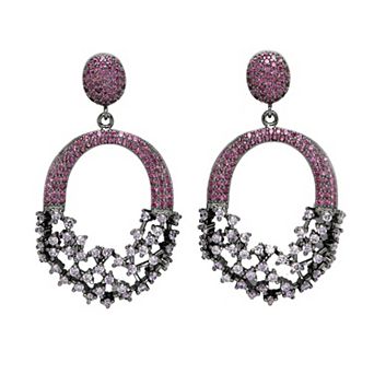 AGP PARIS Diva Collection Sparkling Red Hollow Out Zirconia Earrings