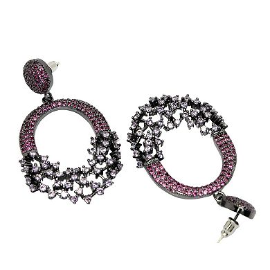 AGP PARIS Diva Collection Sparkling Red Hollow Out Zirconia Earrings