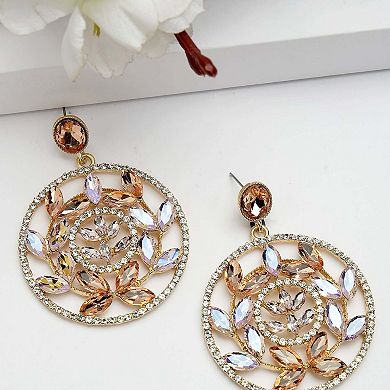 AGP PARIS Diva Collection Dainty Hollow Floral Drop Earrings
