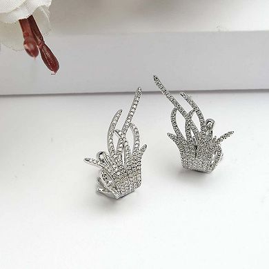 AGP PARIS Diva Collection Zirconia Grass Stud Earrings