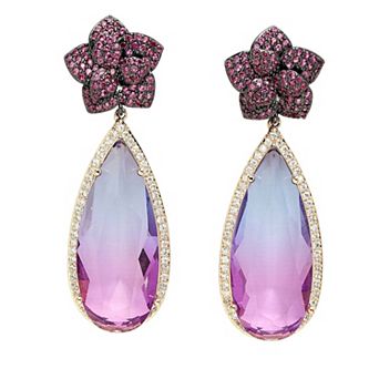 AGP PARIS Diva Collection Floral Zirconia Drop Earrings