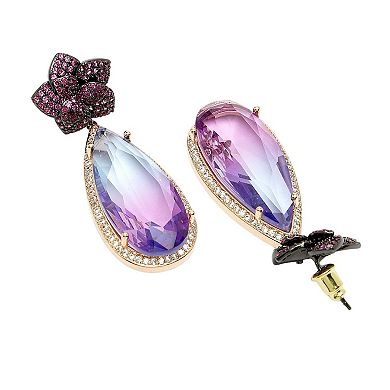 AGP PARIS Diva Collection Floral Zirconia Drop Earrings