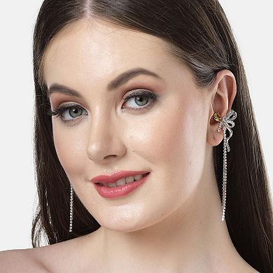 Diva Collection Bow Chain Dangle Earrings