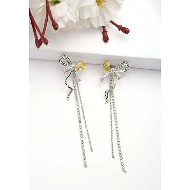 Diva Collection Bow Chain Dangle Earrings