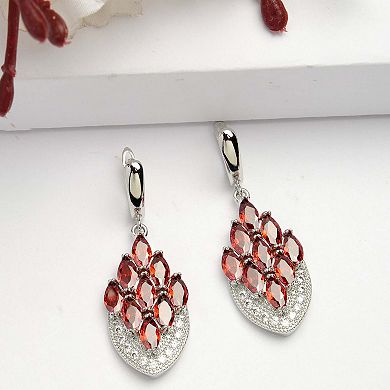 AGP PARIS Diva Collection Peacock Feather Drop Earrings