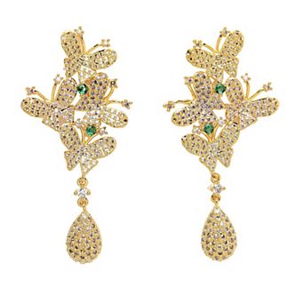 AGP PARIS Diva Collection Gleaming Cubic Zirconia Butterfly Drop Earrings