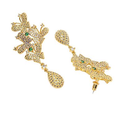 AGP PARIS Diva Collection Gleaming Cubic Zirconia Butterfly Drop Earrings