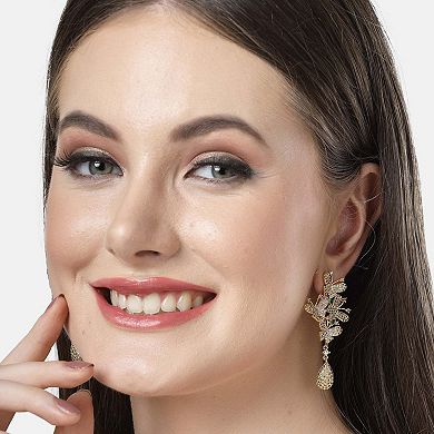 AGP PARIS Diva Collection Gleaming Cubic Zirconia Butterfly Drop Earrings