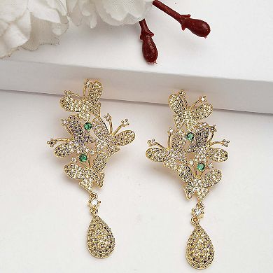AGP PARIS Diva Collection Gleaming Cubic Zirconia Butterfly Drop Earrings