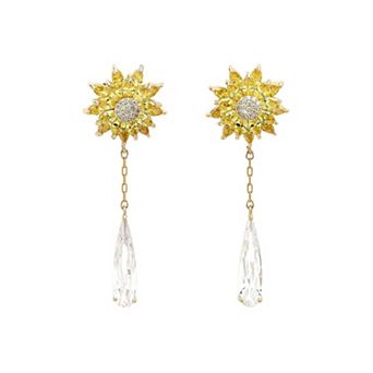 Diva Collection Sunflower Drop Earrings