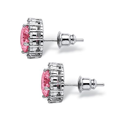 PalmBeach Jewelry 4.30 TCW Simulated Birthstone CZ Silvertone Jewelry Set