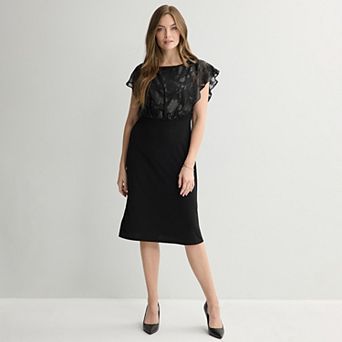 Women's Studio Connection Jacquard Overlay Dress